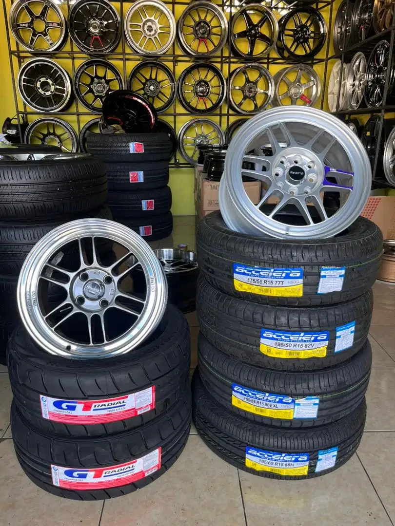 PROMO VELG BARU BAN BARU R15 COCOK UNTUK SEMUA MOBIL LUBANG 4