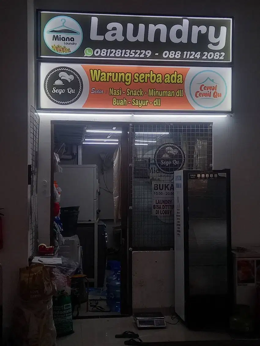 Dijual laundry di kios A lt 1 apartemen lrt jatibening