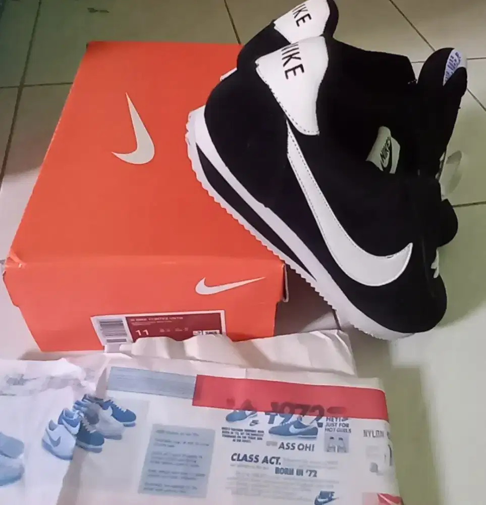 Nike cortez sepatu casual sneakers sepatu hitam sepatu sekolah running