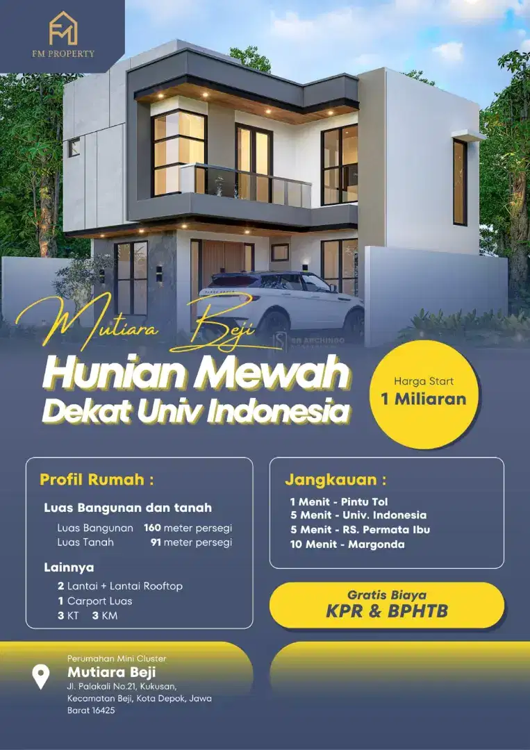 Rumah Baru , lokasi Strategis di Beji, Depok, Dijual Segera