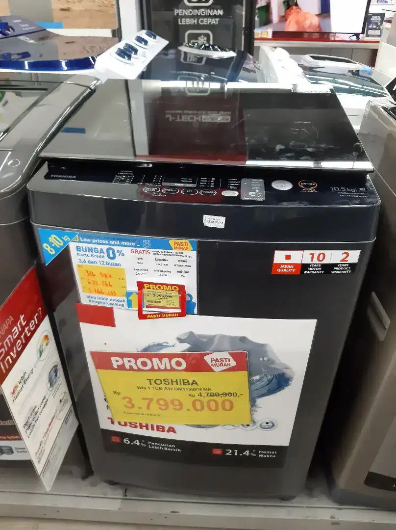 Mesin Cuci Toshiba DM1150PN Bisa Cicilan Tanpa Kartu Kredit