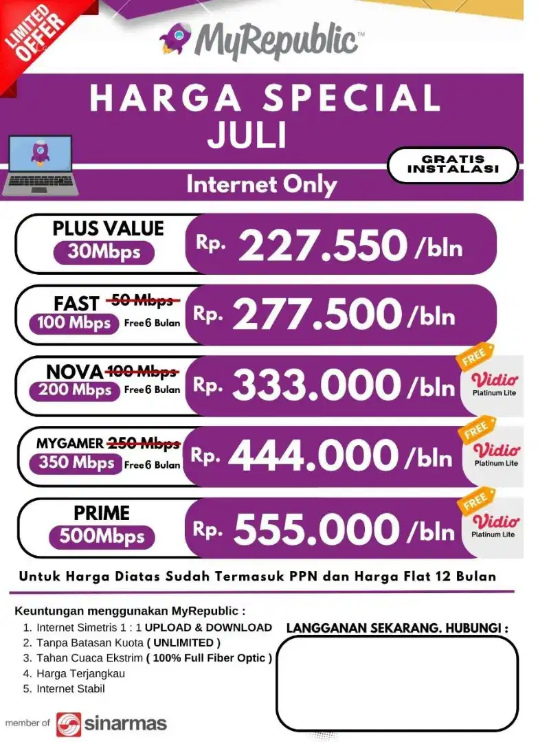 My republic internet stabil