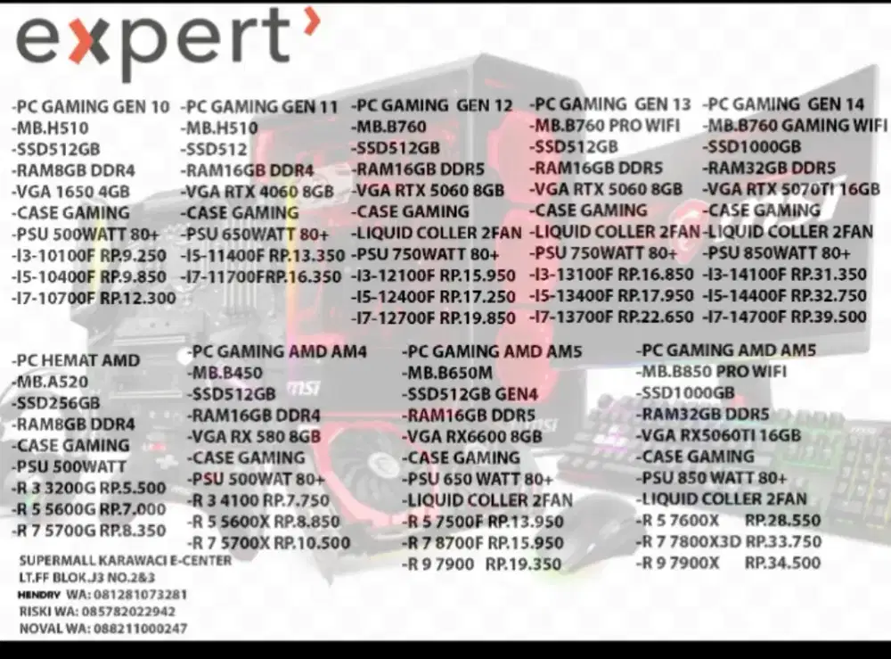 Pc rakitan kantor-desain-gaming