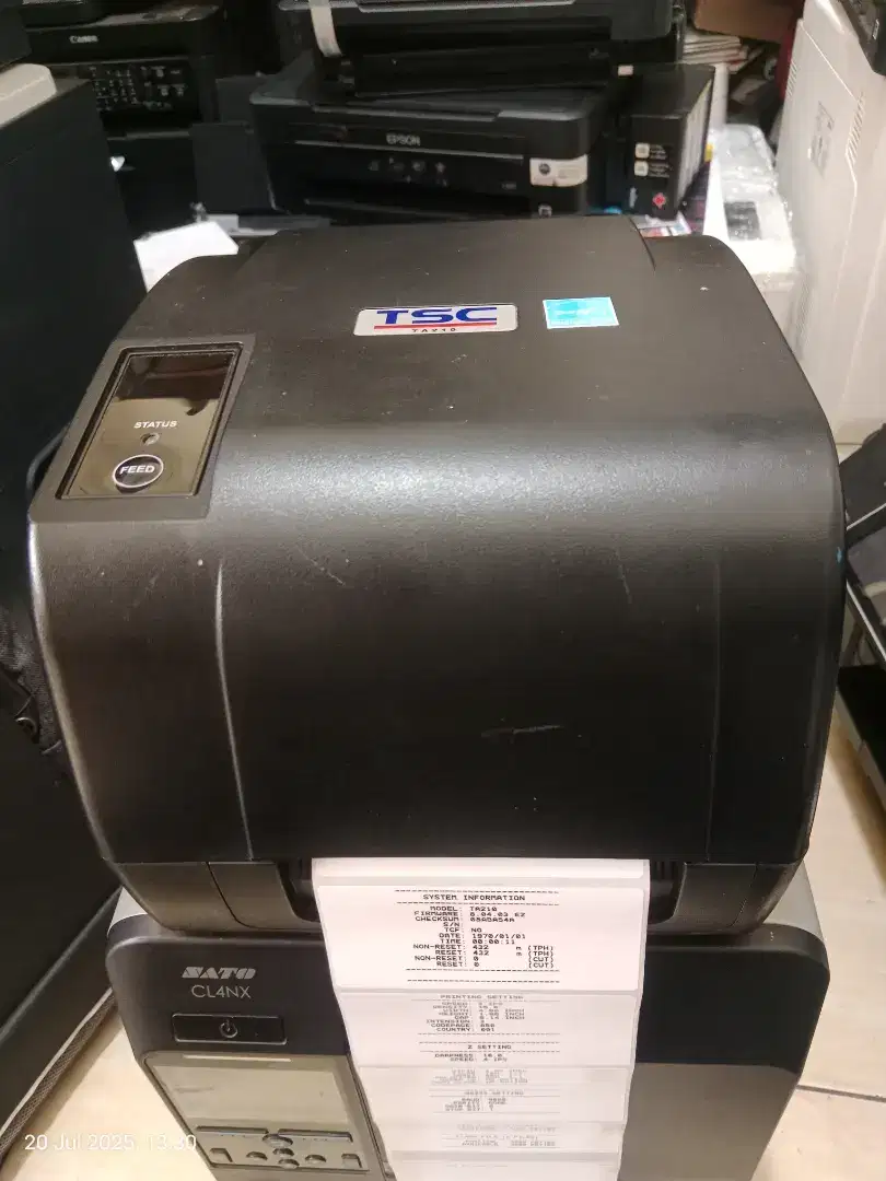Printer resi barcode sticker TSC TA210