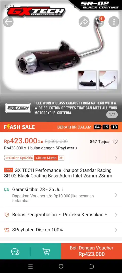 Knalpot GX Tech untuk beat