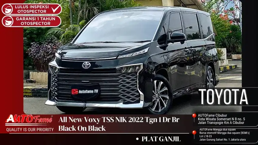 Toyota All New Voxy TSS NIK 2022 Tgn 1 Dr Br Black On Black