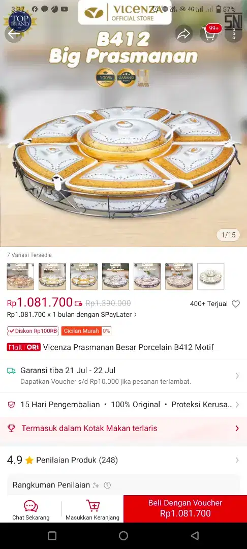 Vicenza porcelain besar B412