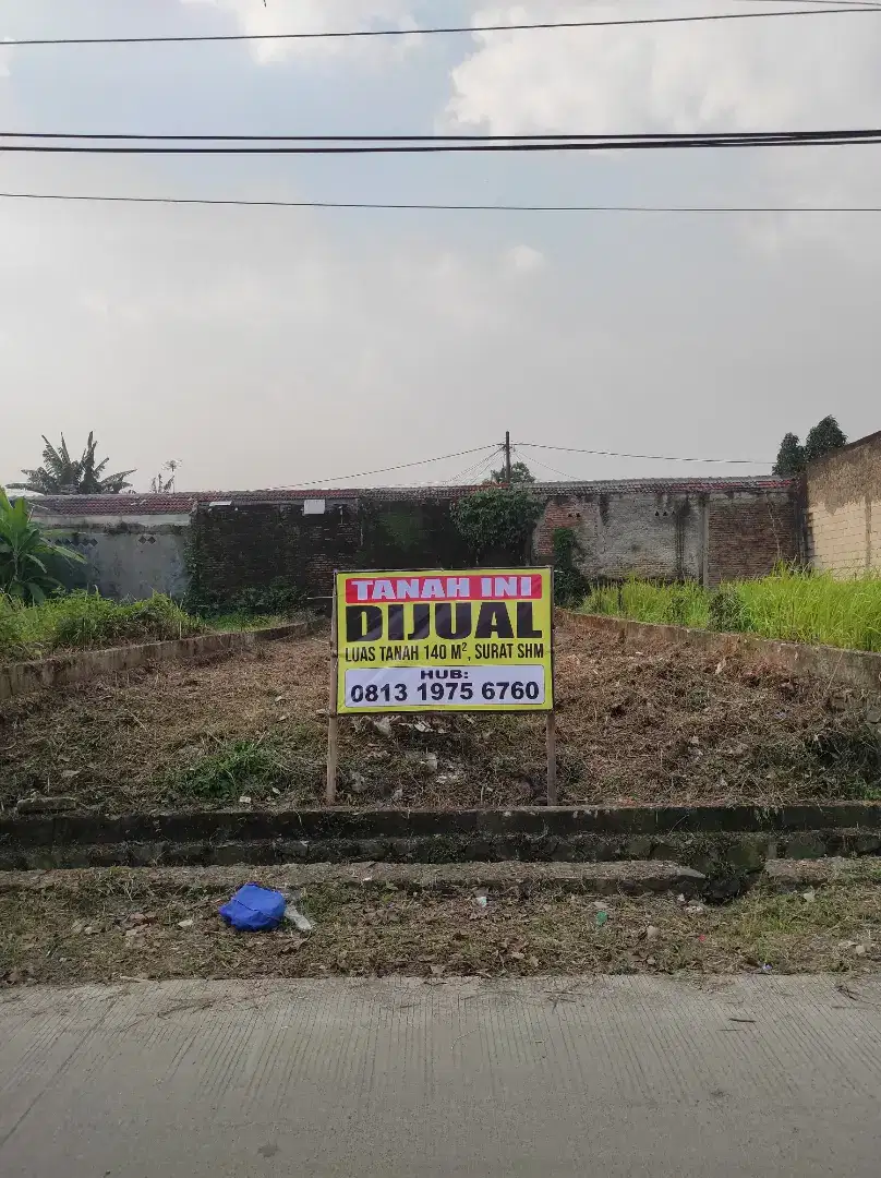 Dijual Sebidang Tanah Kavling SHM Pinggir jalan utama Perumahan