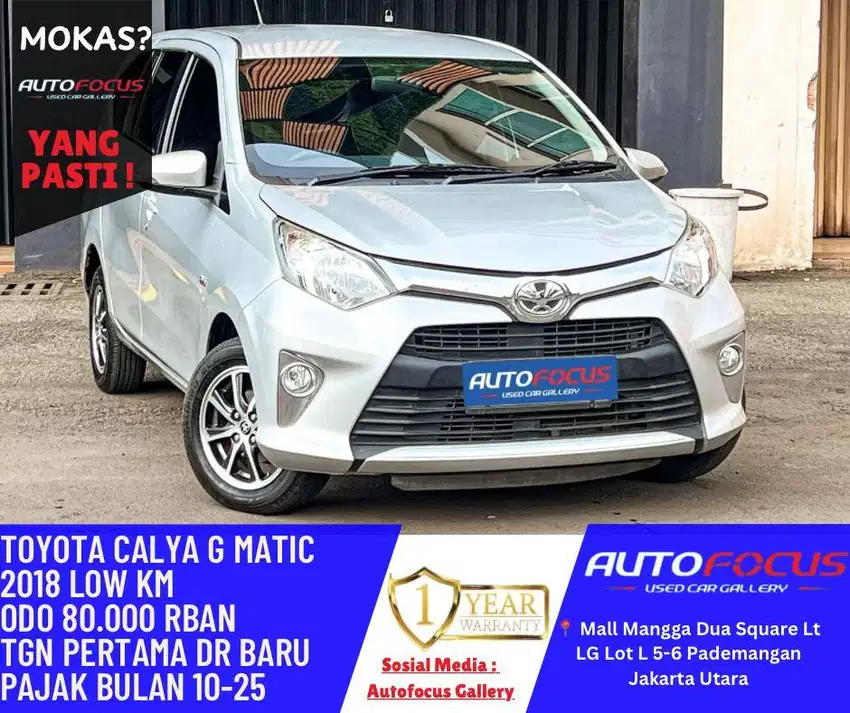 LOW KM Toyota Calya 1.2 G AT nik 2018 Silver metalik Tgn 1 dr baru