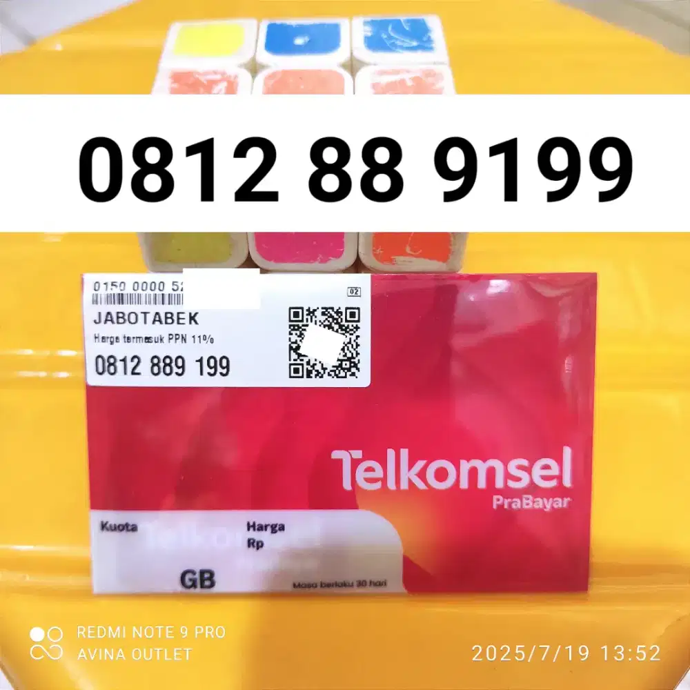 88-9199 Kartu Perdana Telkomsel Prabayar SIMPATI 10 Digit Nomor Cantik
