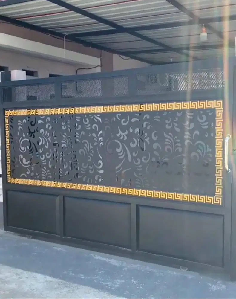 pagar cutting aesthetik dengan motif bunga