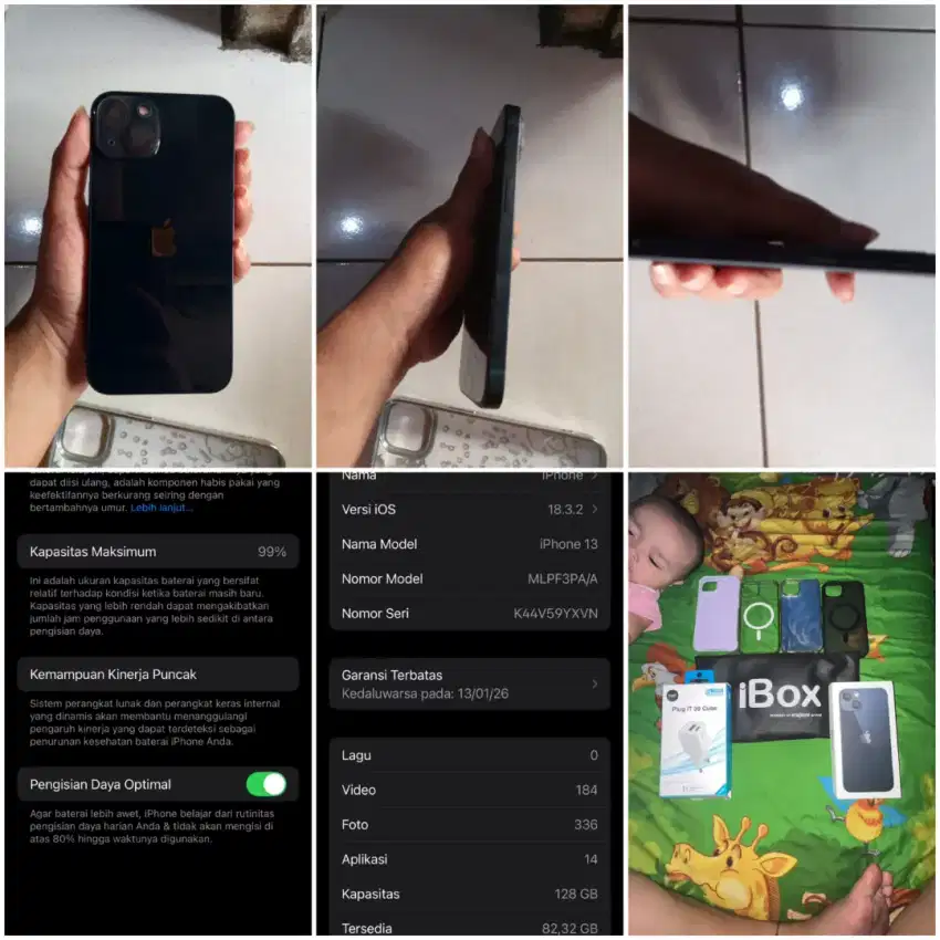 DIJUAL IPHONE 13/128 PEMAKAIAN CEWE BARU 6 BULAN