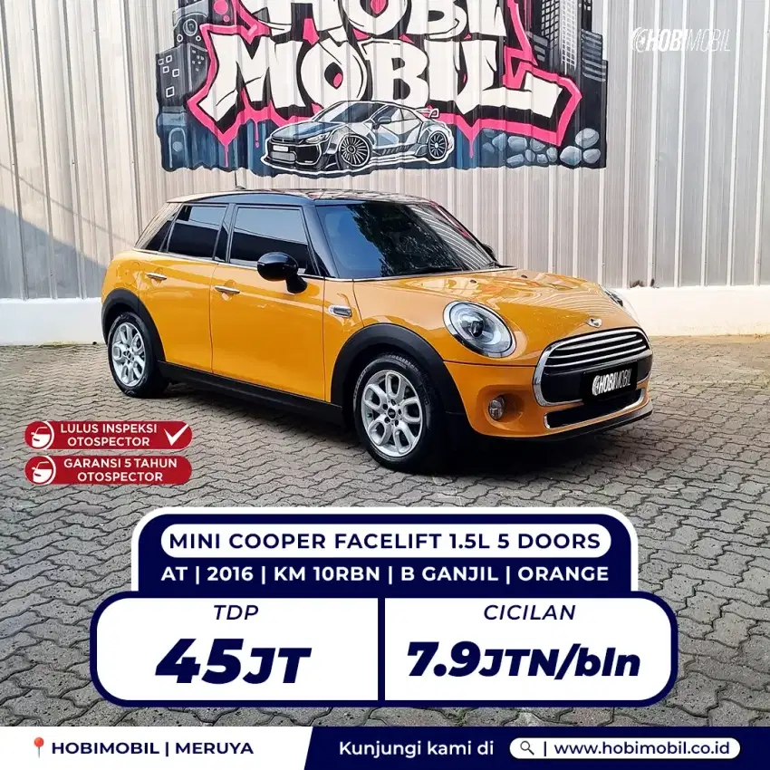 Mini cooper facelift 1.5L 5 doors at 2016 garansi mesin transmisi