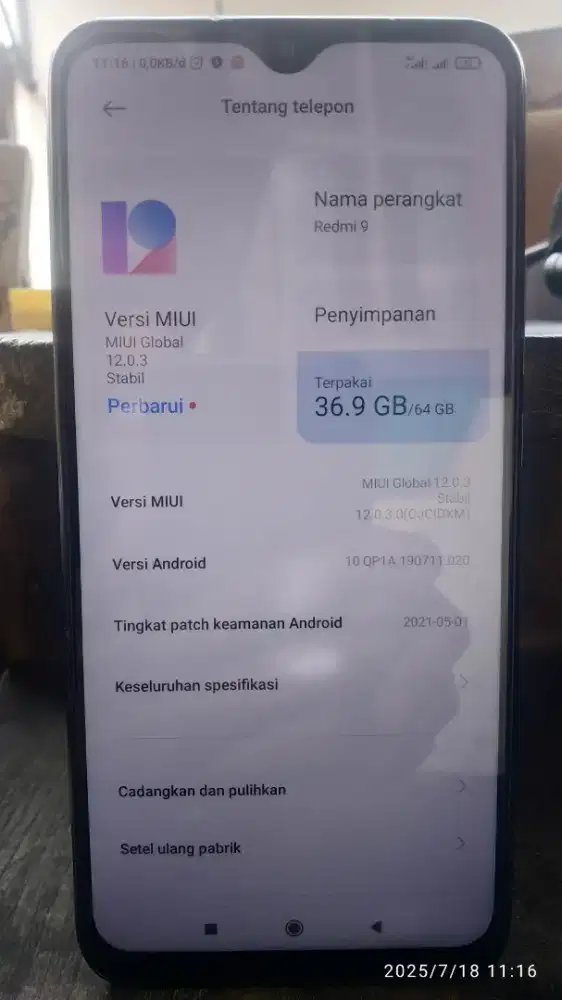 redmi 9 ram/rom 4/64
