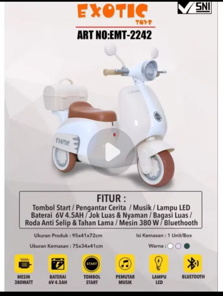 Mainan motoran aki Exotic