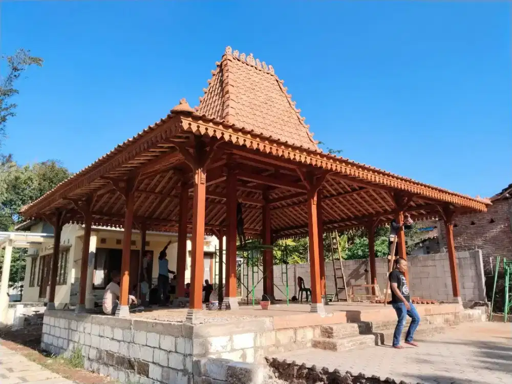 Pendopo joglo tumpangsari kayu jati luas 8x10 meter