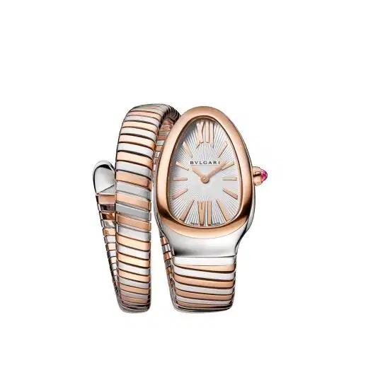 Bvlgari Serpenti Tubogas Watch Silver Steel & 18K Rose Gold - NEW