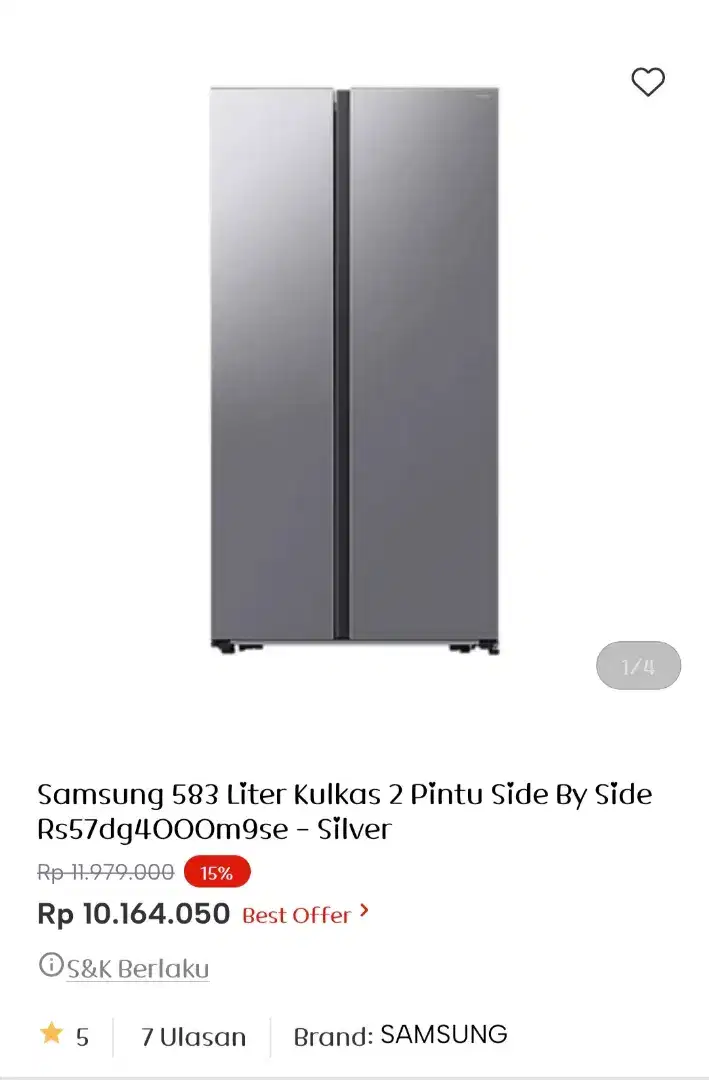 Samsung Reff sxs 583 Liter Rs57dg4000m9se