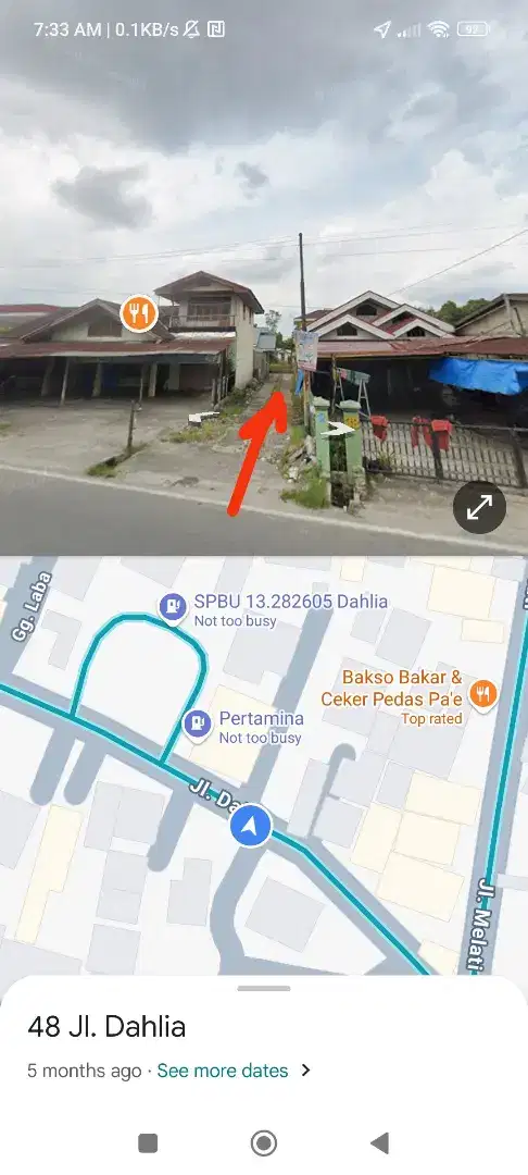 Di Jual Rumah di jl. Dahlia, Sukajadi. Tepi jalan. Cocok untuk usaha
