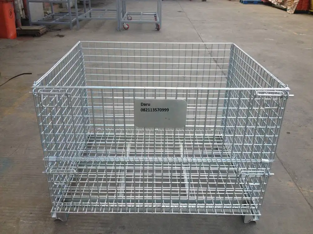 Pallet mesh/Keranjang besi lipat/Nictainer stocky 5