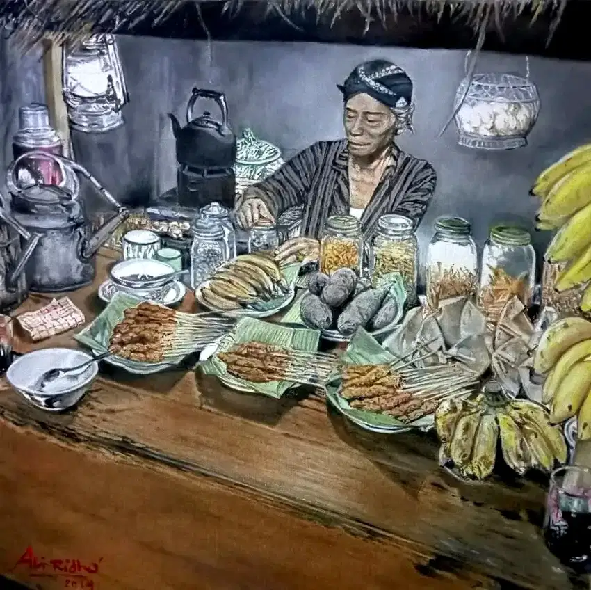 Lukisan Warung Kopi Pojok