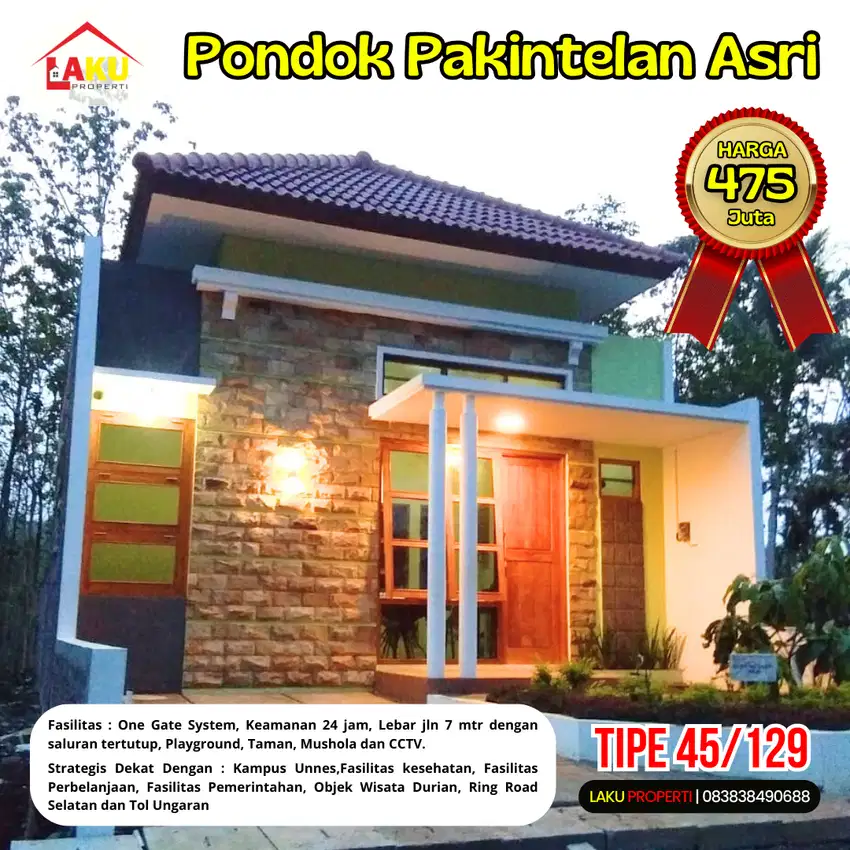 Natural Living di Cluster Pondok Pakintelan Asri 10 Menit ke Unnes
