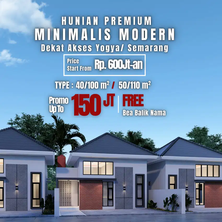 Rumah Modern Minimalis di Solo, 2 menit UIN Surakarta