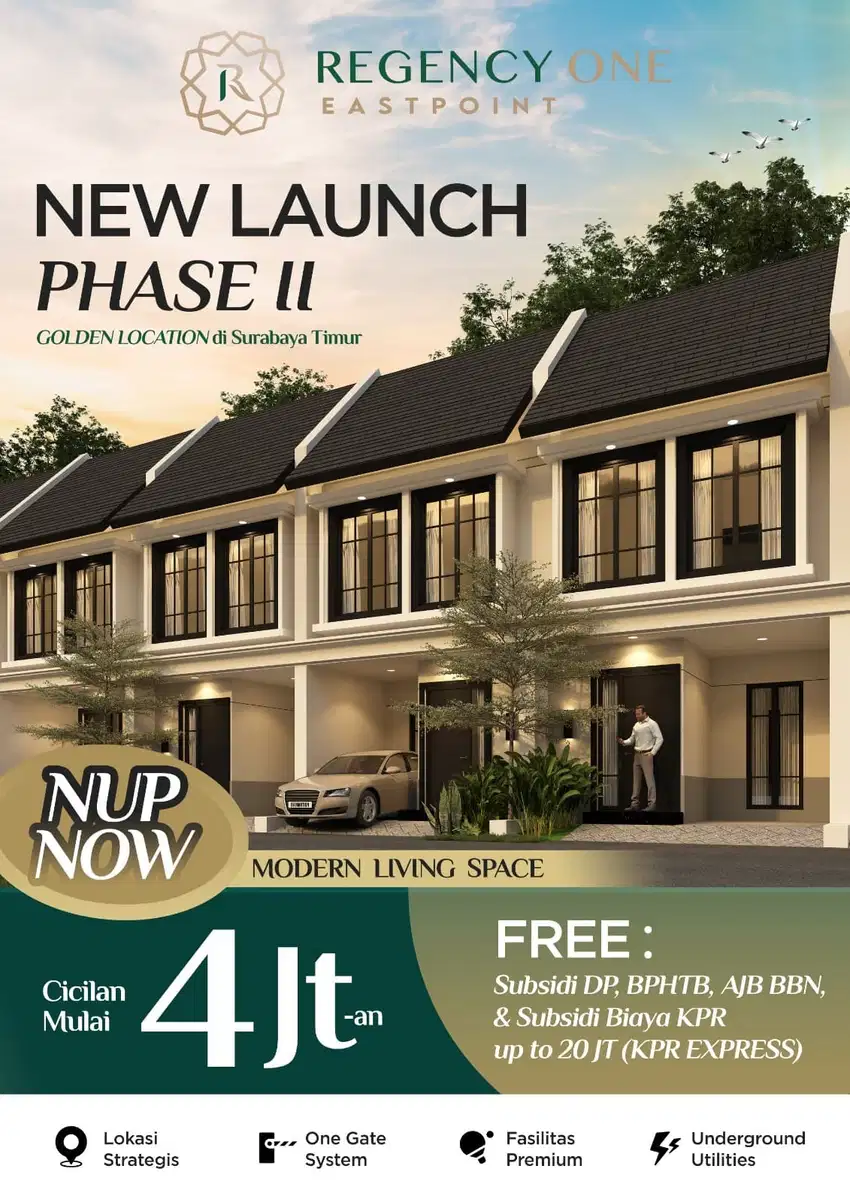 Regency one east point tahap2,dekat pakuwon city, Nup 5jt full refund