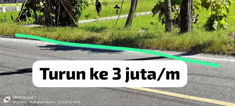 JUAL TANAH PINGGIR JALAN UTAMA ASPAL BARAT SD AL AZHAR BANTUL