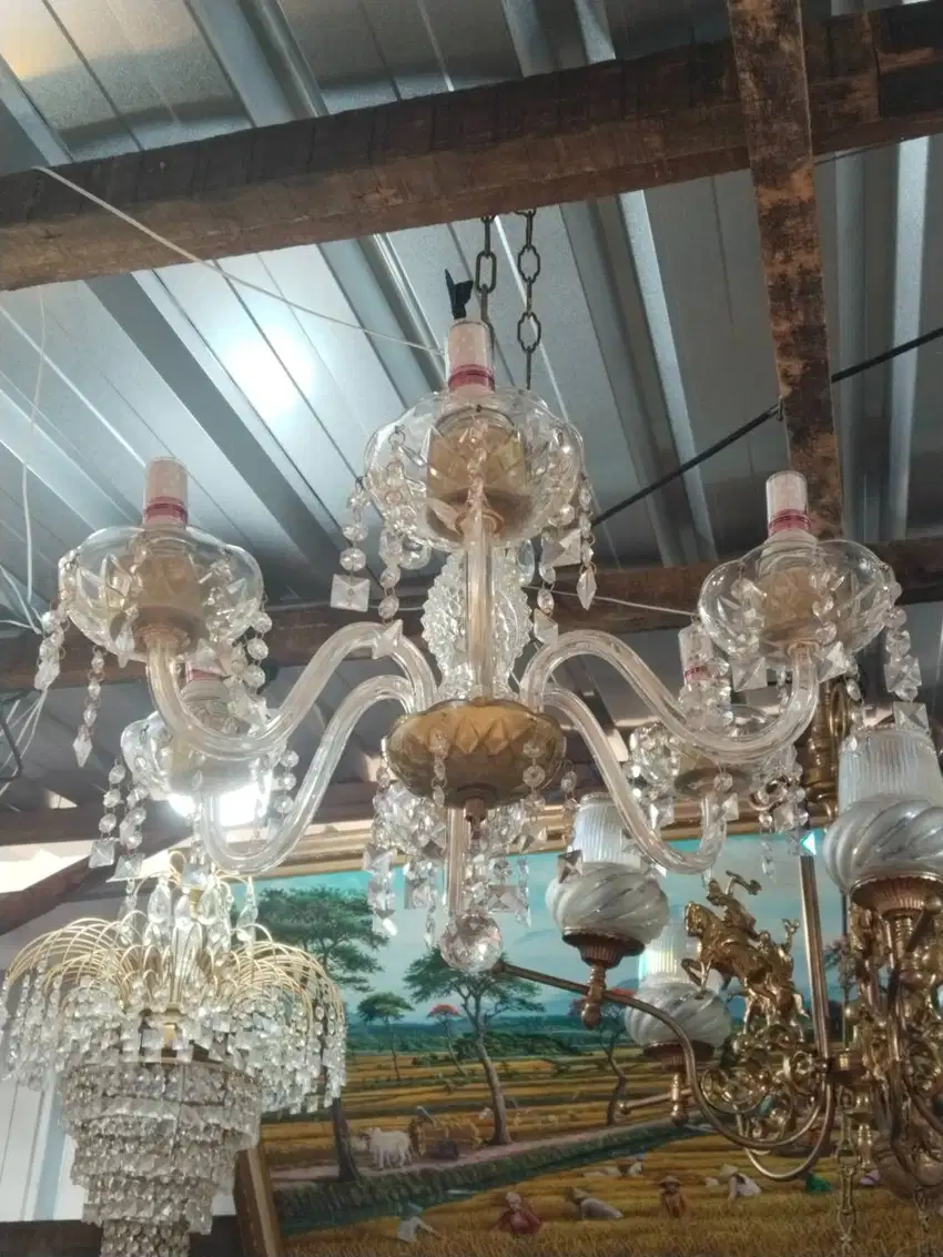 Lampu gantung crystal eropa cabang 5