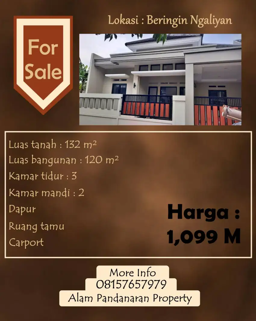 Djual BU Rumah 1LT di Bringin Ngaliyan