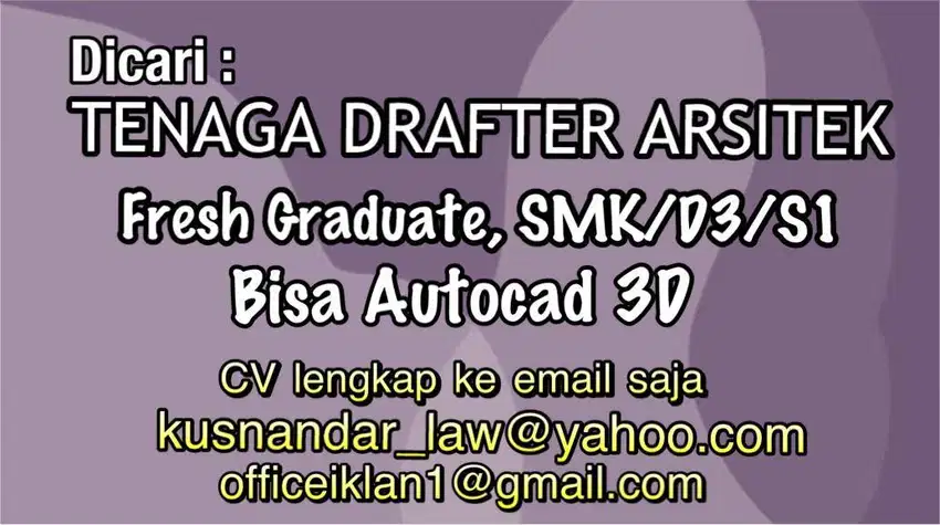 Dicari : Tenaga Drafter Arsitek
