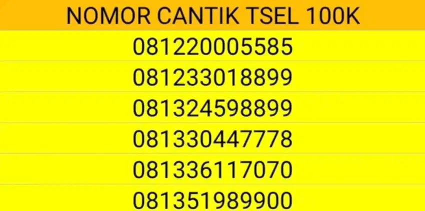 Nomor Cantik Simpati