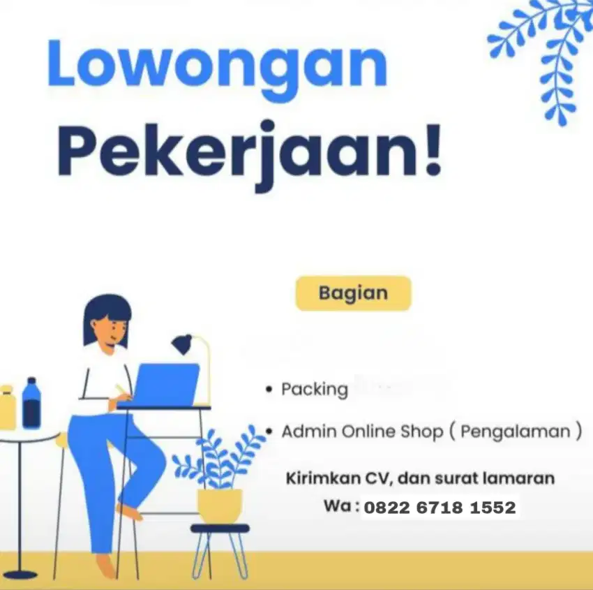 Loker Packing paket Olshop & Admin stok