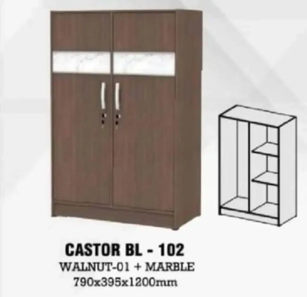 Lemari Pakaian Anak 2 Pintu Castor BL-102