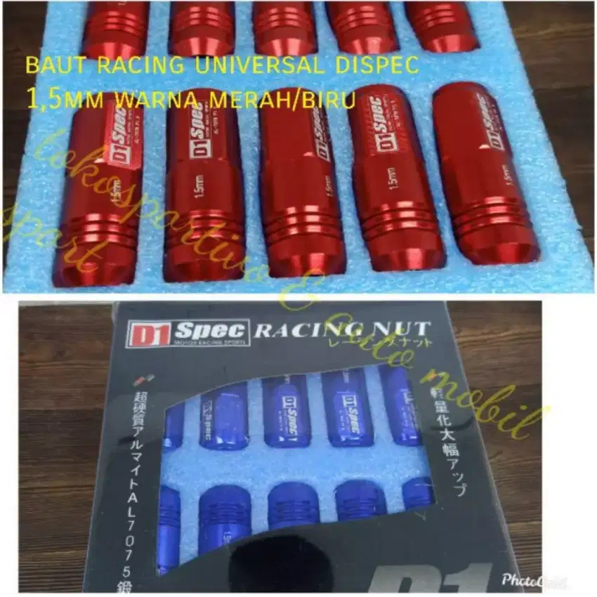Mur roda racing baut roda velg racing 1,25mm mobil universal biru