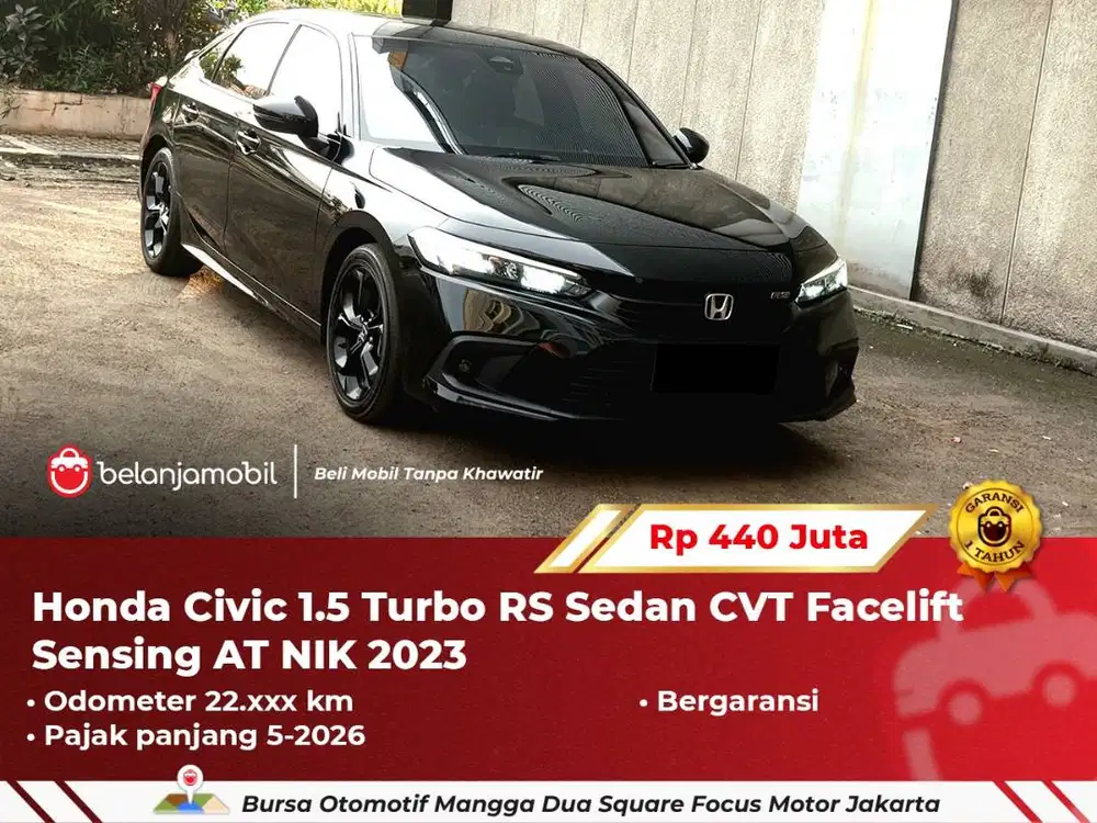 [ BERGARANSI ] Honda Civic 1.5 Turbo RS Sedan Sensing AT 2023/2024