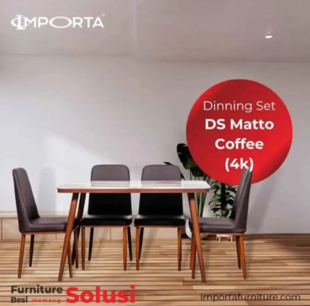 Meja Makan Marmer Importa DS Matto Coffee