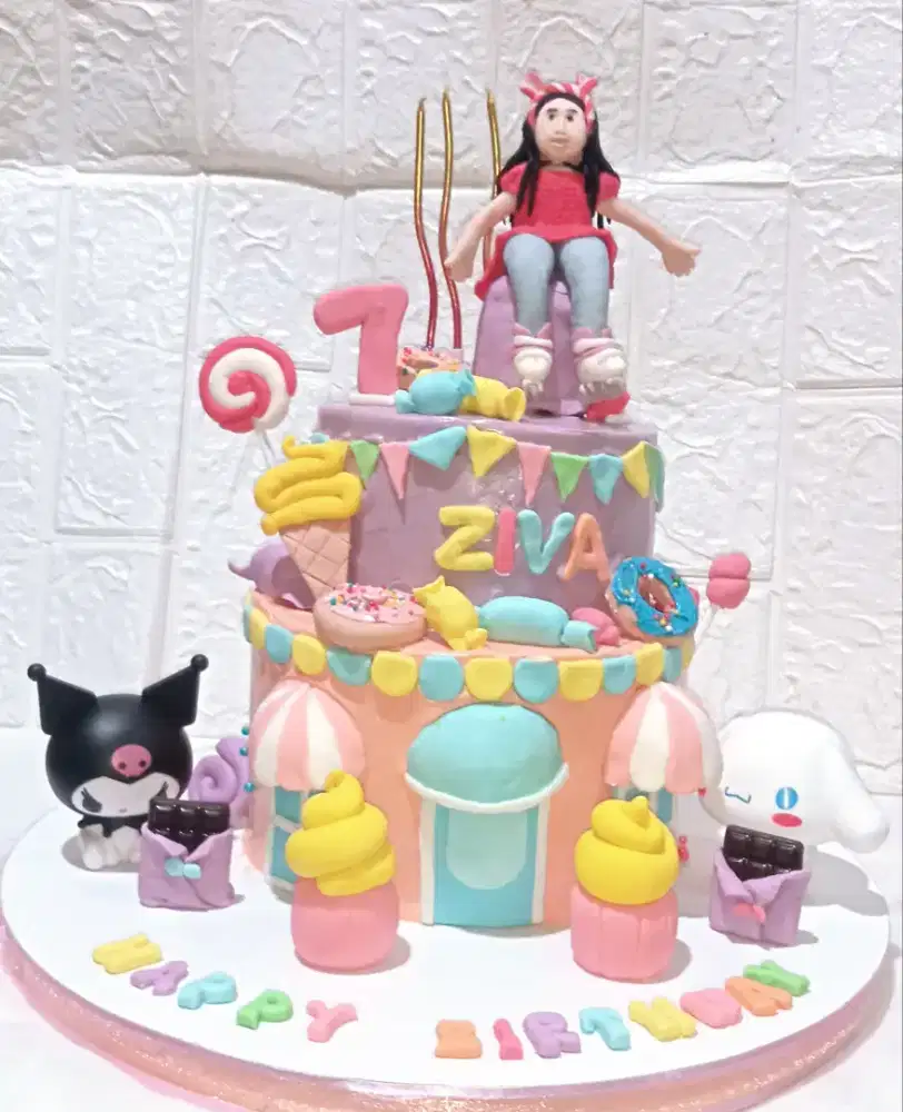 Kue ulang tahun kuromi cinnamoroll 2 tingkat