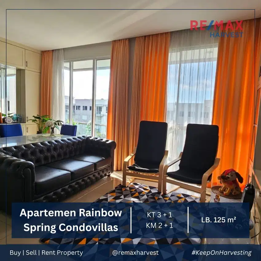 DIJUAL MURAH, APARTEMEN RAINBOW SPRING CONDO 3 KAMAR, VIEW BAGUS