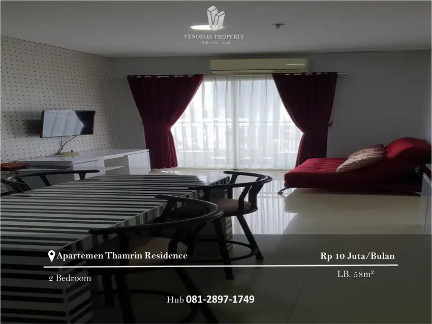 Disewakan Apartment Thamrin Residence 2BR Full Furnished Tower D