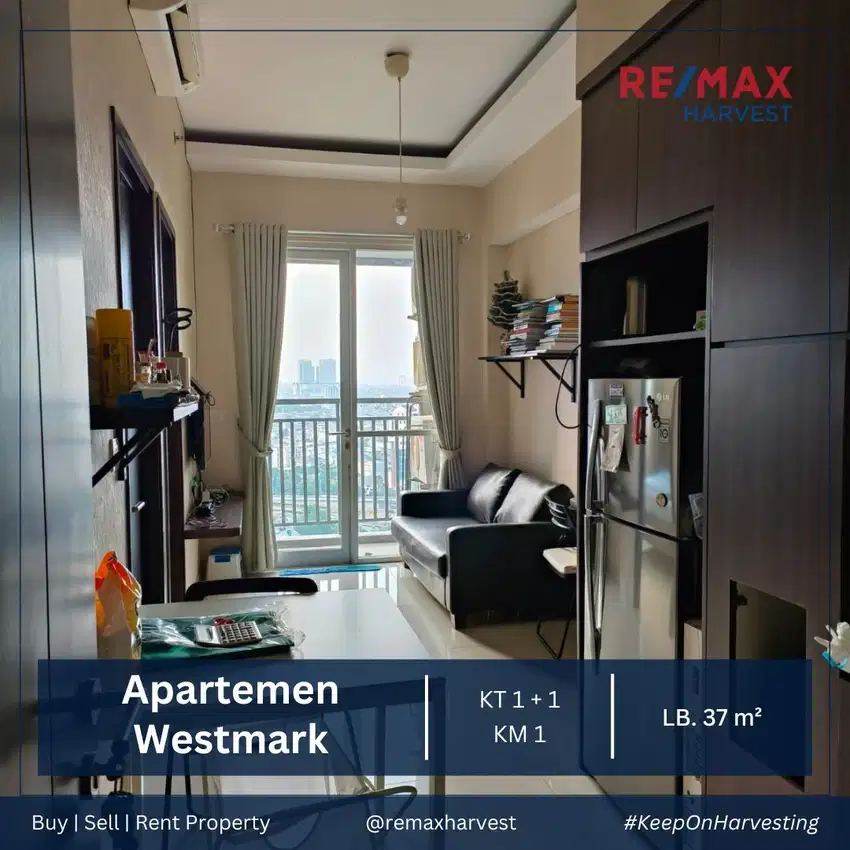 Dijual Murah Apartemen Westmark 1+1BR Full Furnished Jakarta Barat