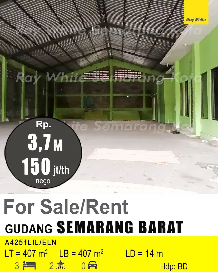 DIJUAL DAN DISEWAKAN GUDANG DI SEMARANG BARAT A4251
