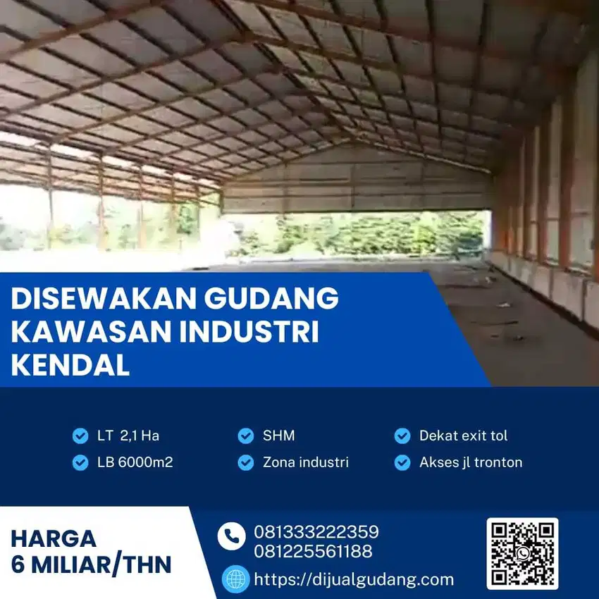 sewakan gudang lokasi  Kendal 21000m sangat strategis