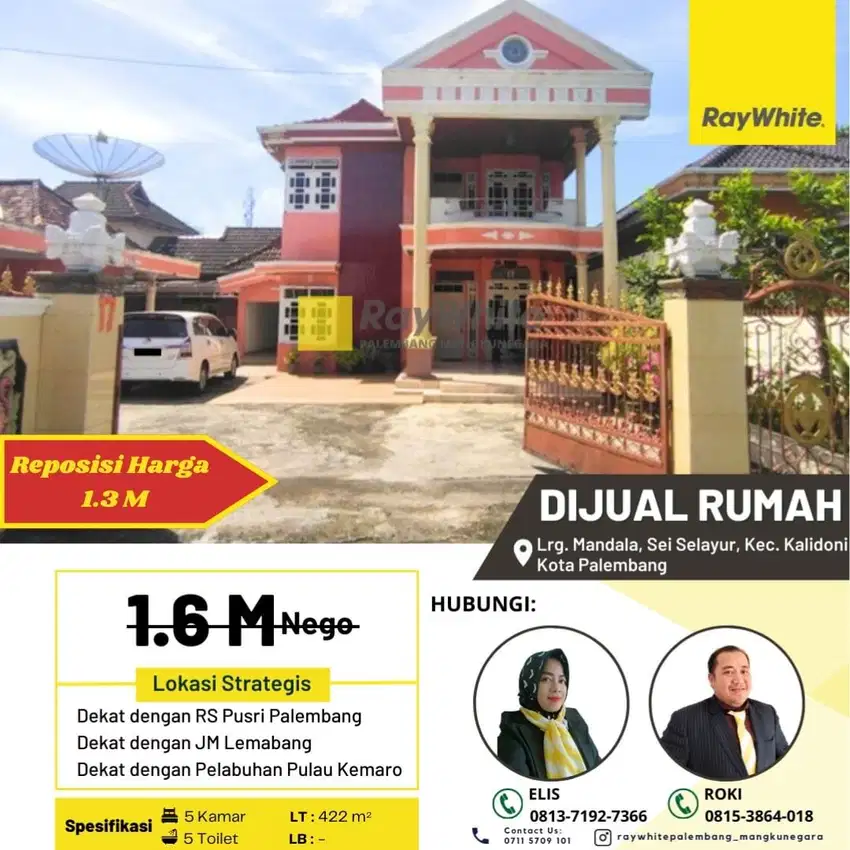 Dijual Cepat Rumah di daerah Pusri Kota Palembang