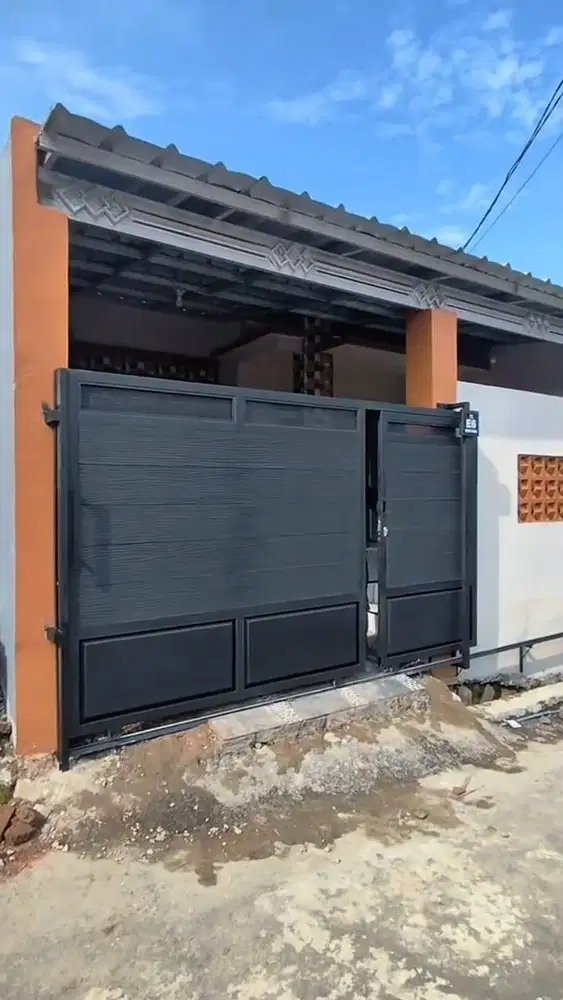 pagar grc warna hitam dengan tukang propesonal