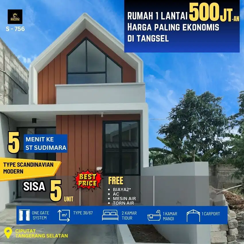 756 Cluster Murah Cantik, Cash Only, Dekat Stasiun Sudimara, Ciputat
