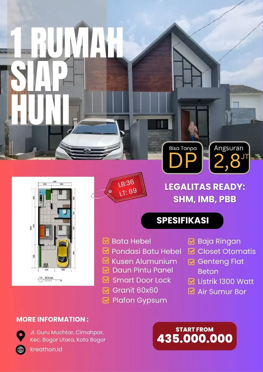 Rumah murah di Cimahpar kota bogor