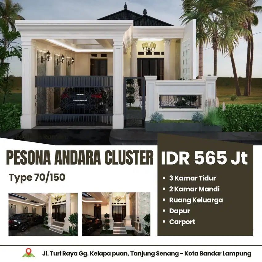 DI JUAL RUMAH MEWAH DI PUSAT KOTA TANAH LUAS BANDAR LAMPUNG