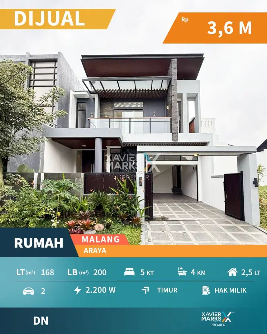 Dijual Rumah di Araya Malang, Design Minimalis Modern